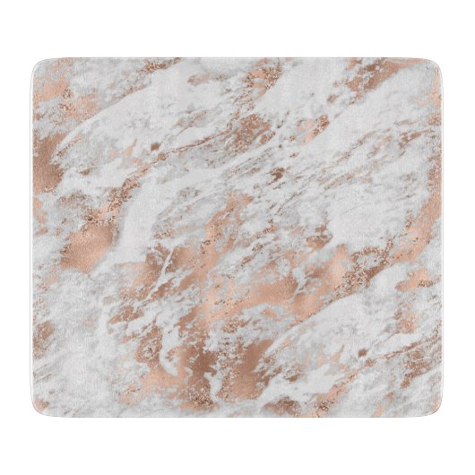 Planche À Découper Marbre 3 Or Blanc et Rose (Devant)
