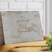 Planche À Découper Marbre à effet doré avec nom personnalisé moderne