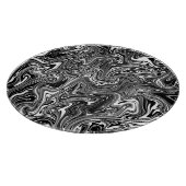 Planche À Découper Marbre Abstrait noir et blanc liquide (Coin)