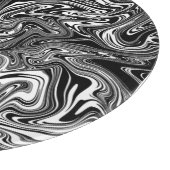 Planche À Découper Marbre Abstrait noir et blanc liquide (Coin)