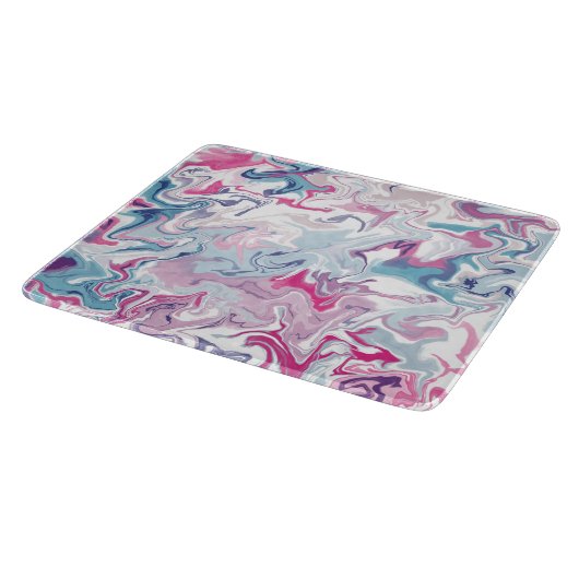 Planche À Découper Marbre Abstrait rose et bleu (Coin)