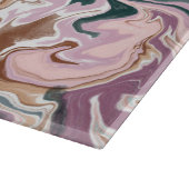 Planche À Découper Marbre Abstrait Vert et Rose (Coin)