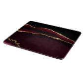 Planche À Découper Marbre Agate Chic Noir Violet Paillettes Dorées (Coin)