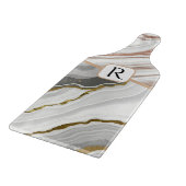 Planche À Découper Marbre Agate Or Parties scintillant Monogramme Nom (Coin)