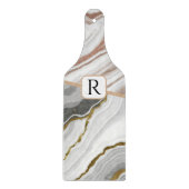 Planche À Découper Marbre Agate Or Parties scintillant Monogramme Nom (Devant)