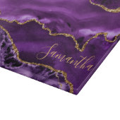 Planche À Découper Marbre agate pailleté violet et or faux (Coin)