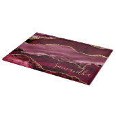 Planche À Découper Marbre agate paillettes rouge et or faux (Coin)