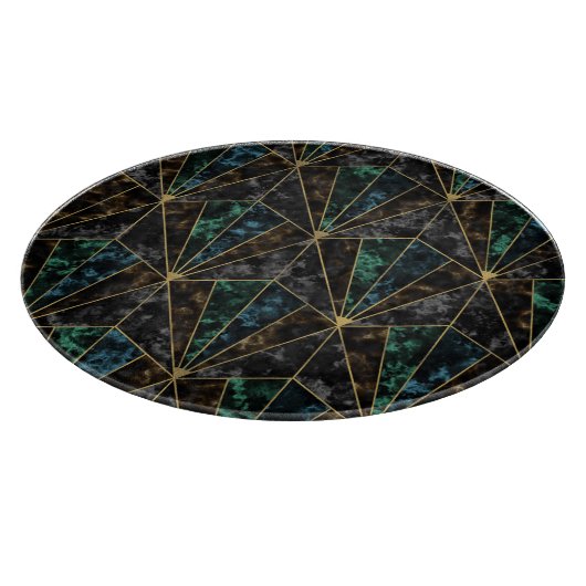 Planche À Découper Marbre Art Déco : Malachite Luxe (Coin)