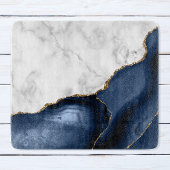 Planche À Découper Marbre blanc Agate Navy Blue dorée