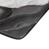 Planche À Découper Marbre blanc Black Agate Rose Gold Parties scintil (Coin)