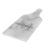 Planche À Découper Marbre blanc classique Monogramme personnalisé et (Coin)