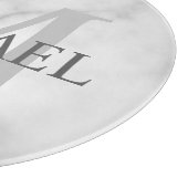 Planche À Découper Marbre blanc classique Monogramme personnalisé et  (Coin)