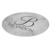Planche À Découper Marbre blanc de script personnalisé Monogramme et  (Coin)