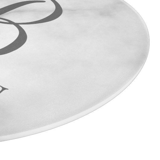 Planche À Découper Marbre blanc de script personnalisé Monogramme et  (Coin)