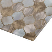Planche À Découper Marbre blanc de treillis marocain et or (Coin)
