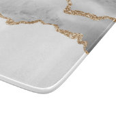 Planche À Découper Marbre blanc gris Agate Parties scintillant dorée  (Coin)
