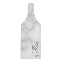 Marbre blanc Modern Script Nom personnalisé