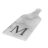 Planche À Découper Marbre blanc Monogramme personnalisé et nom (Coin)
