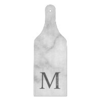 Marbre blanc Monogramme personnalisé et nom