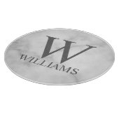 Planche À Découper Marbre blanc Monogramme personnalisé et nom (Coin)