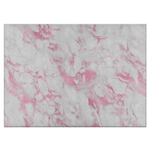 Planche À Découper Marbre blanc rose               (Devant)