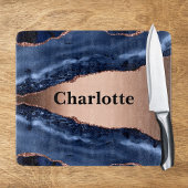 Planche À Découper Marbre bleu rose or