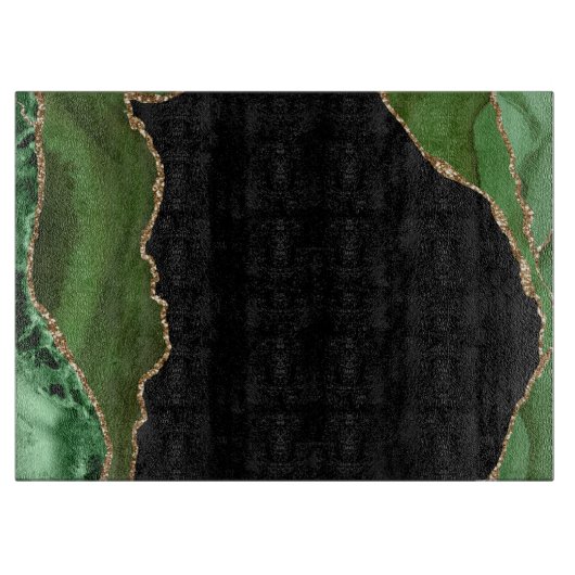 Planche À Découper Marbre d'agate d'or Emerald Green (Devant)
