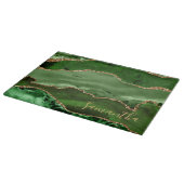 Planche À Découper Marbre d'agate pailleté vert et or faux (Coin)