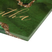 Planche À Découper Marbre d'agate pailleté vert et or faux (Coin)