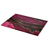 Planche À Découper Marbre d'agate rouge foncé et doré pailleté (Coin)