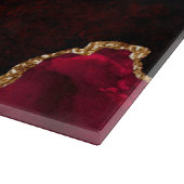 Planche À Découper Marbre d'agate rouge foncé et doré pailleté (Coin)