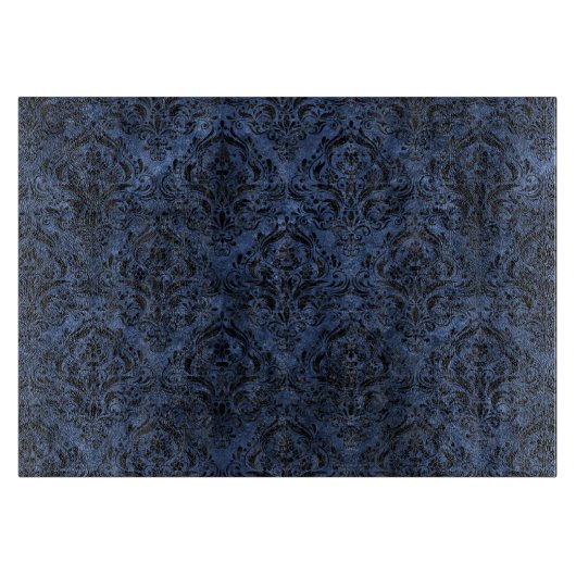 PLANCHE À DÉCOUPER MARBRE DAMASK1 NOIR ET PIERRE BLEUE (R) (Devant)