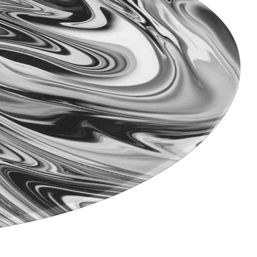 Planche À Découper Marbre élégant 7 - liquide noir et blanc (Coin)