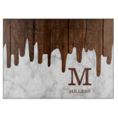 Planche À Découper Marbre Et Bois Personnalisés Nom De Famille Monogr (Devant)