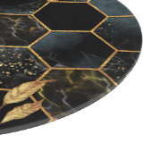 Planche À Découper Marbre et or élégant : Texture Hexagon Abstraite (Coin)
