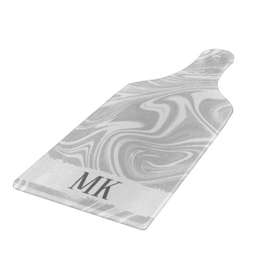 Planche À Découper Marbre gris agate abstrait tourbillon (Coin)