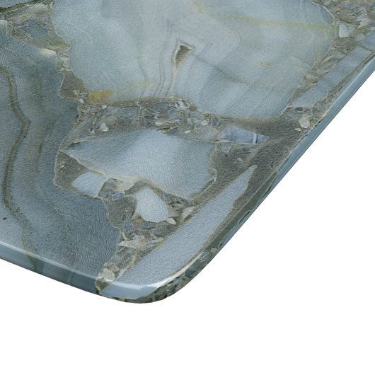 Planche À Découper Marbre gris bleu avec Veine or (Coin)