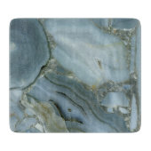 Planche À Découper Marbre gris bleu avec Veine or (Devant)