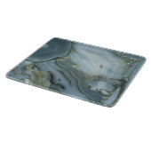 Planche À Découper Marbre gris bleu avec Veine or (Coin)