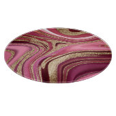 Planche À Découper Marbre liquide : Rouge or Abstrait. (Coin)