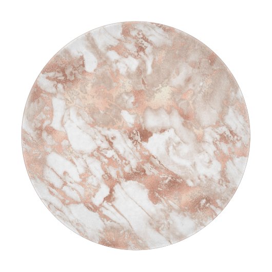 Planche À Découper Marbre moderne blanc et or rose (Devant)