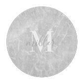 Planche À Découper Marbre moderne Nom de famille personnalisé Verre r (Devant)