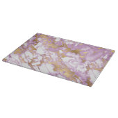 Planche À Découper Marbre Moderne Violet Clair, Blanc et Or (Coin)