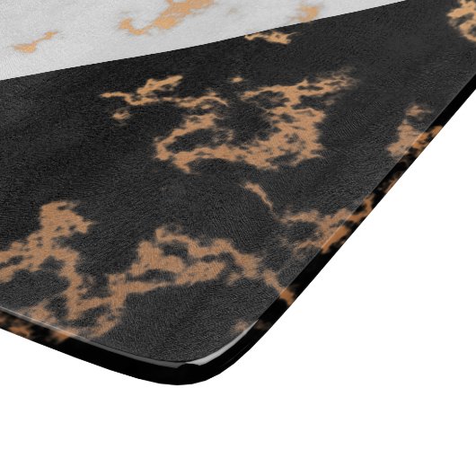 Planche À Découper Marbre noir et blanc (Coin)