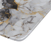 Planche À Découper Marbre noir et doré faux établi (Coin)
