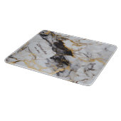 Planche À Découper Marbre noir et doré faux établi (Coin)