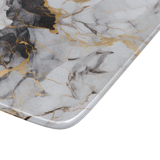 Planche À Découper Marbre noir et Faux-Gold établi (Coin)
