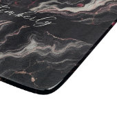 Planche À Découper Marbre Noir Or Accents Moderne Élégant Cuisine (Coin)