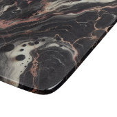 Planche À Découper Marbre Noir Or Accents Moderne Élégant Cuisine (Coin)