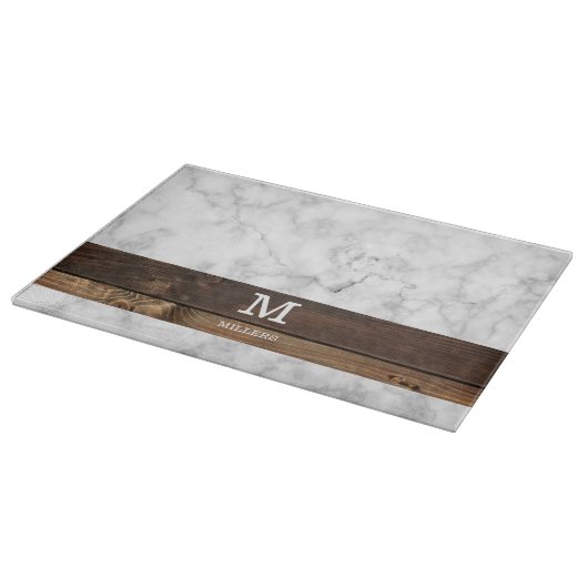 Planche À Découper Marbre Personnalisé Et Monogramme En Bois Initiale (Coin)